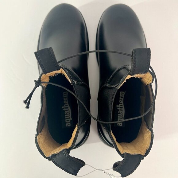 NWOT Aquatherm Bryanna Black Leather Pull On Water Resistant Chelsea Boots Sz 9 - Picture 9 of 16